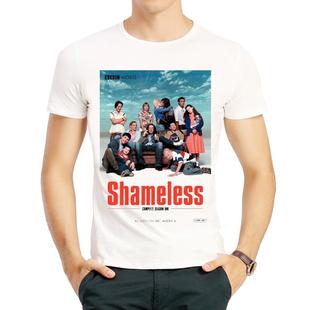 无耻之徒T恤欧美圆领白色短袖夏季印花衣服男女Shameless T-shirt