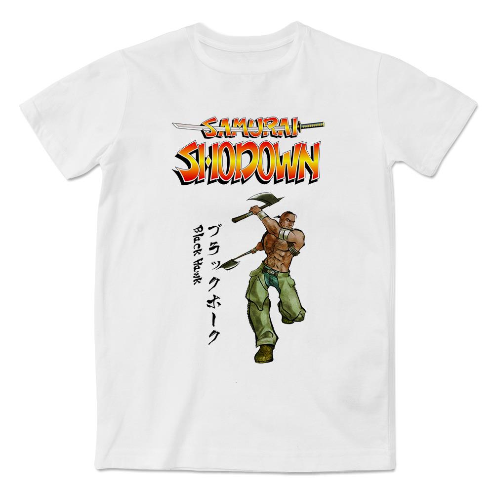 80后怀旧街机侍魂黑鹰短袖印花T恤游戏周边休闲个性宽松文化衫男