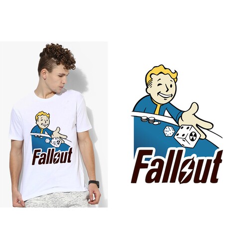 Fallout 4 vault boy辐射4T-Shirt男女T恤班服定制TEE圆领 21
