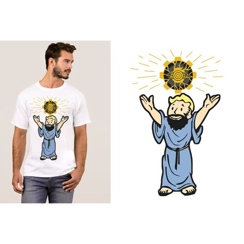 Fallout 4 vault boy辐射4T-Shirt男女T恤班服定制TEE圆领 10