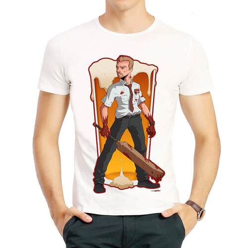 僵尸肖恩T恤衫流行白色印花短袖春夏衣服男女Shaun dead T-Shirts