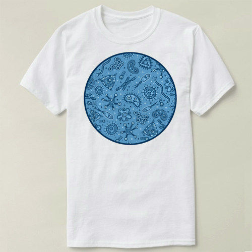 Biology 生物 Through the Microscope 定制男女Tee T-Shirt T恤