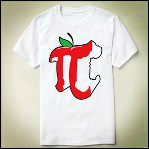 math maths Apple  pi 数学 圆周率 π 定制 T-Shirt T恤 衣服