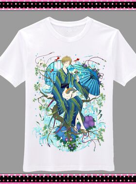 12款动漫周边/夏目友人帐夏目贵志猫咪老师猫老师/衣服短袖T恤