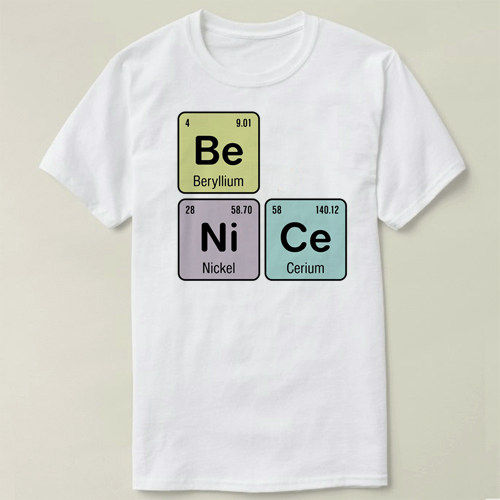 Chemistry 化学 Be Nice  Be Ni Ce  男女diy Tee T-Shirt T恤