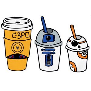 C3PO R2D2 BB8 DRINKING star wars星球大战Tee Shirt T恤