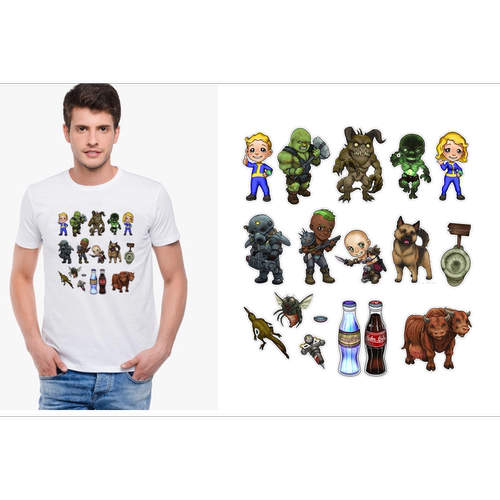 Fallout4vaultboy辐射4T-Shirt成人T恤班服上衣TEE圆领衣服13