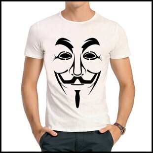V for Vendetta T-shirt V字仇杀队 T恤 短袖 白色 T恤衫 男女
