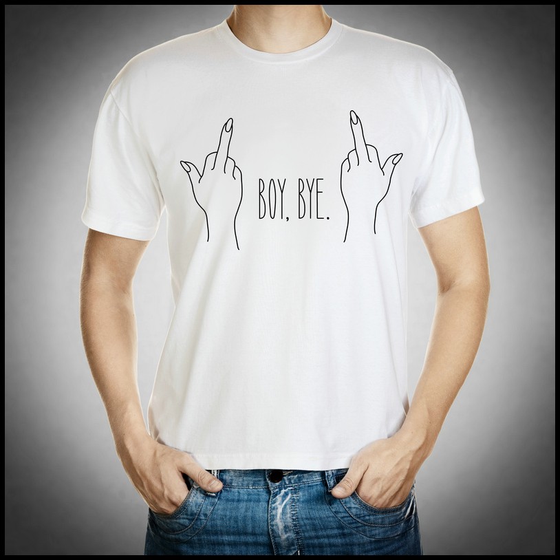 Bye Bye T-shirt 欧美潮流个性白色短袖 再见bye 印花 T恤衫 新款