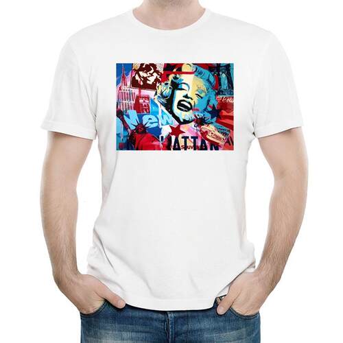 玛丽莲梦露T恤白圆领白色印花短袖衣服男女Marilyn Monroe tshirt