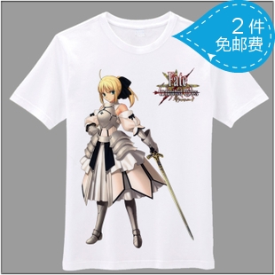 无胶感 动漫游戏周边 牛奶丝 T恤 FATET 命运守护夜 SABER