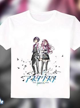 学战都市Asterisk校服logo星导馆学园 动漫周边t恤白色短袖长袖