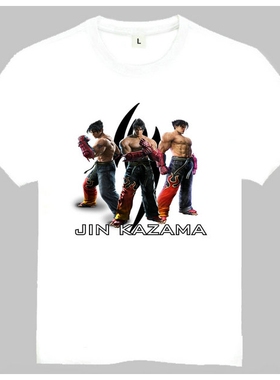 Tekken T-shirt 铁拳 T恤 欧美潮流T恤 Jin Kazama 白色短袖T恤8