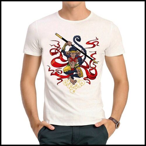 Monkey King T-shirt 白色短袖 美猴王 T恤 欧美潮流 T恤衫 男女