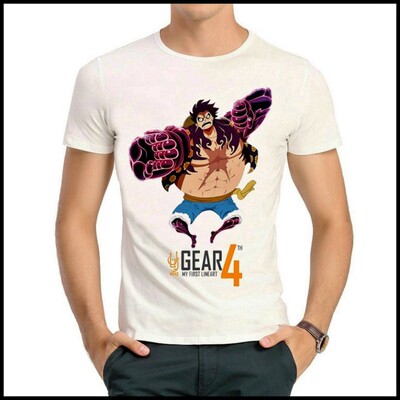 One Piece T-shirt Q版 海贼王 T恤 海贼王 路飞 4档 T恤  男女