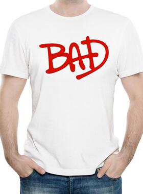 迈克尔杰克逊T恤白色短袖MJ图案衣服男女Michael Jackson T-shirt