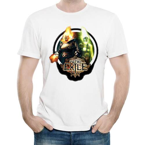 流放之路T恤游戏白色短袖印花宽松衣服男女Path of Exile T-shirt