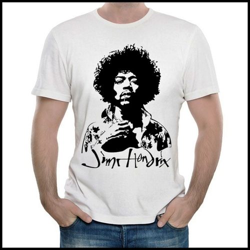 Jimi Hendrix T-shirt 吉米 亨德里克斯 T恤 白色 短袖 T恤 男女