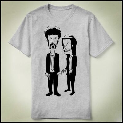 Beavis  Butt Head瘪四与大头蛋Pulp Fiction低俗小说T-Shirt T恤