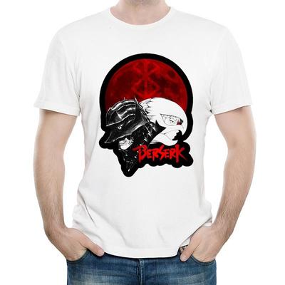 剑风传奇T恤衫白色动漫卡通印花短袖春季衣服男女Berserk T-shirt