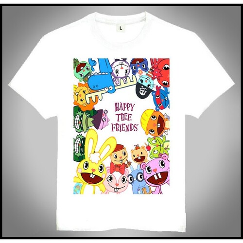 Happy Tree Friends T-shirt 欢乐树的朋友们 T恤 白色 动漫 T恤