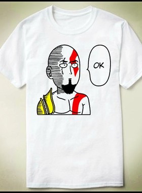 One Punch man Kratos Sparta God Of War 一拳超人战神4 包邮T恤
