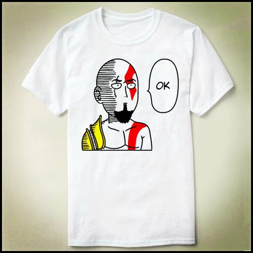 One Punch man Kratos Sparta God Of War 一拳超人战神4 包邮T恤