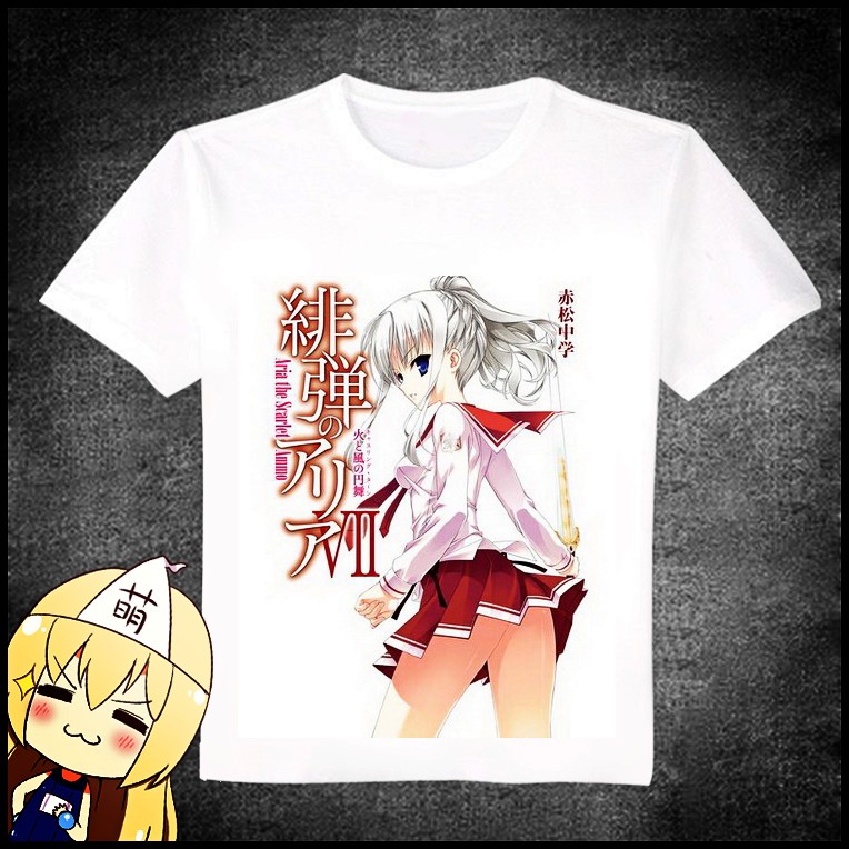 包邮 绯弹的亚里亚 贞徳达尔克 动漫T恤 二次元长短袖白T 周边