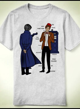 sherloc meets Doctor who 神秘博士 神探夏洛克 Tee T-Shirt T恤