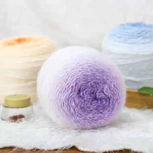轻岚渐变长绒魔法球花束玫瑰花束礼物diy材料编织手工编毯子