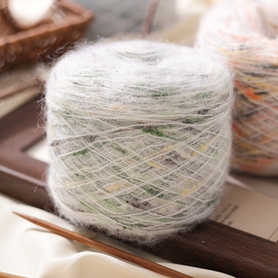 彩点马海毛摇粒绒彩虹糖豆豆线手工包勾针diy发夹发卡玩偶材料线