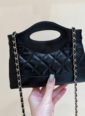 24s横版新款31bag nano油蜡羊皮菱格链条包时尚单肩斜挎手提包女