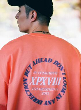 XPX 周柏豪 简约设计背部印花短袖T恤