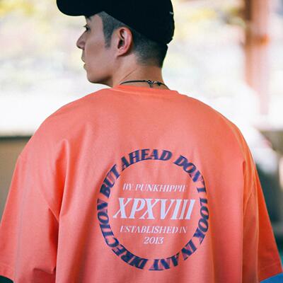 XPX 周柏豪 简约设计背部印花短袖T恤