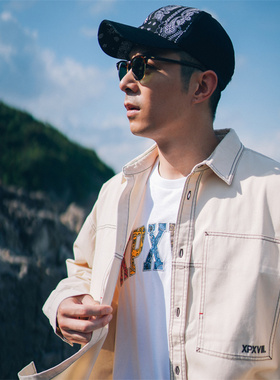XPX 周柏豪 CONTRAST STITCHING LIGHT TONE SHIRT 休闲长袖衬衫