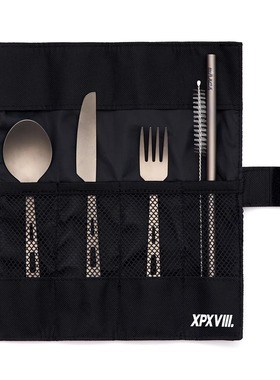 XPX 周柏豪 OUTDOOR TABLEWARE CANVAS 户外便携式钛金属餐具套装