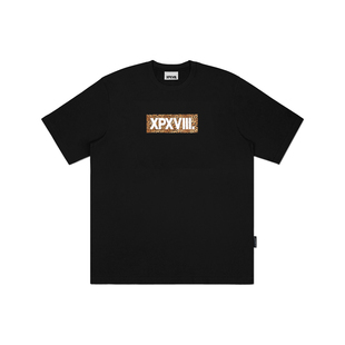 动物条纹图案团队LOGO短袖 T恤 周柏豪 XPX