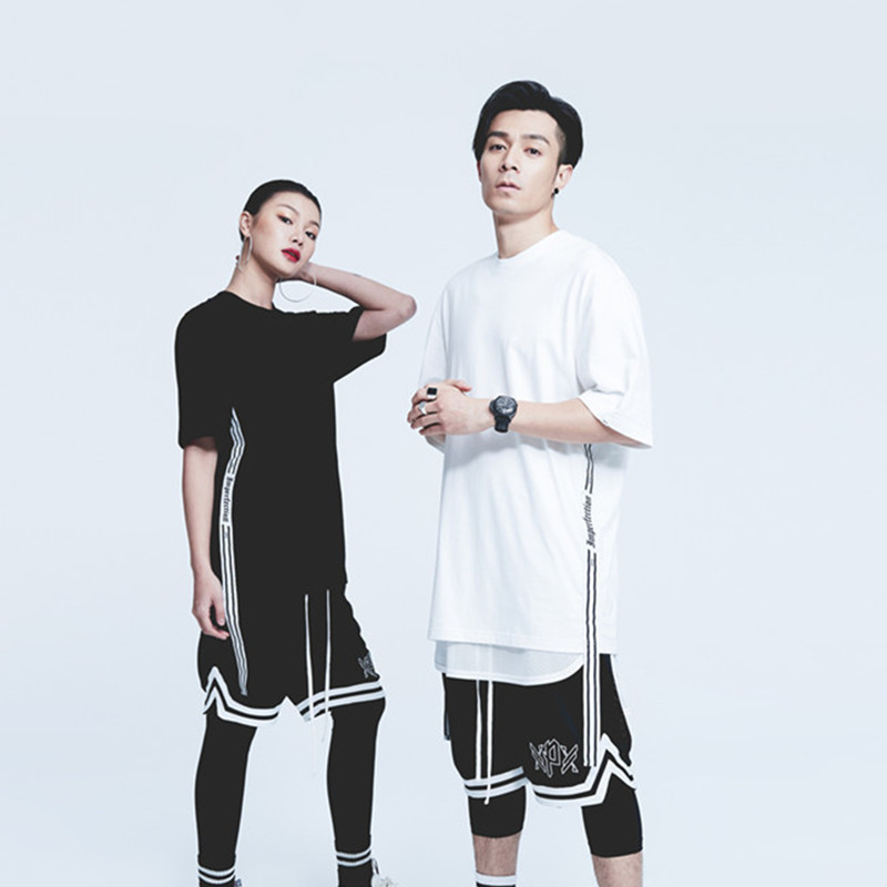 XPX周柏豪侧飘带圆领短袖T恤