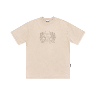 天使印花水洗做旧短袖 T恤 周柏豪 XPX