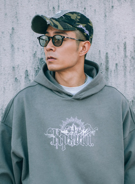 XPX 周柏豪 天使图案团队字母印花连帽卫衣