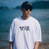 周柏豪 FLORAL XPXVIII. XPX 印花团队英文字母情侣圆领短袖 T恤