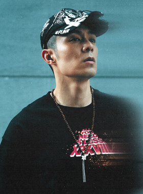 XPX 周柏豪 泼墨标语图案印花男女同款纯棉短袖T恤