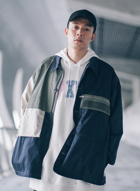 XPX 周柏豪 EARTHY TONE PATCHED LIGHT 拼接色休闲薄款夹克