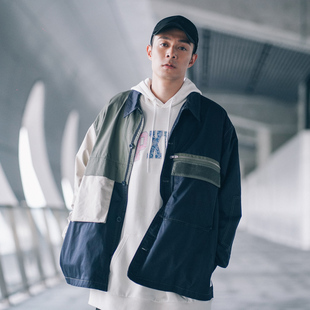 TONE EARTHY 周柏豪 夹克 LIGHT 拼接色休闲薄款 PATCHED XPX