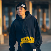 周柏豪 CRACKED XPXVIII. XPX PRINT 团队字母裂纹印花连帽卫衣