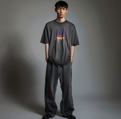 做旧哥特风团队字母短袖T恤XPX