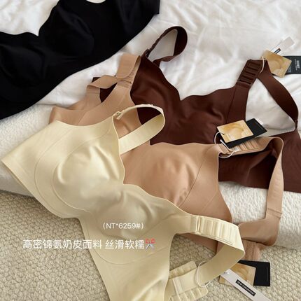 NEW TOMORROW6259#纸片人2.0智能提拉Bra大胸显小软支撑内衣女士