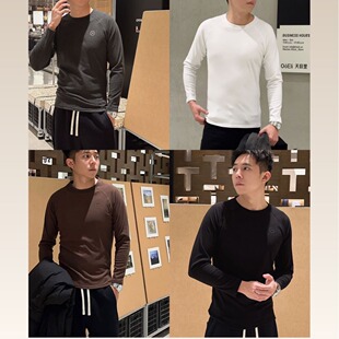 东大门男友衫4.0微绒舒适修身百搭内搭上衣圆领打底衫秋冬季男士