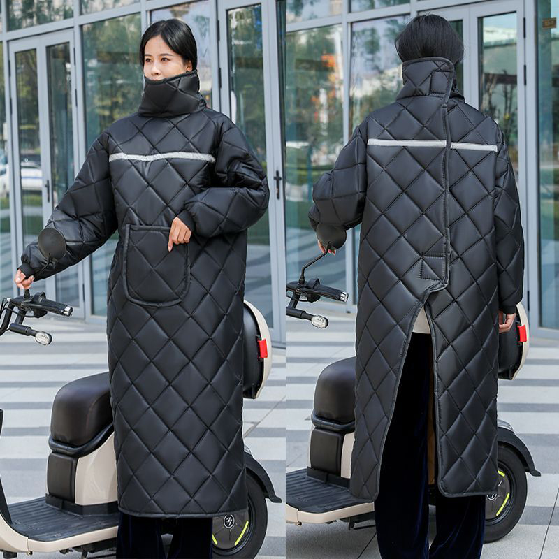 电动车防寒骑行服电瓶车挡风衣被冬季保暖加厚罩防雪长款骑行防风