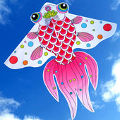 潍坊风筝金鱼风筝成人新款 高档初学儿童中国风大鱼微风易飞